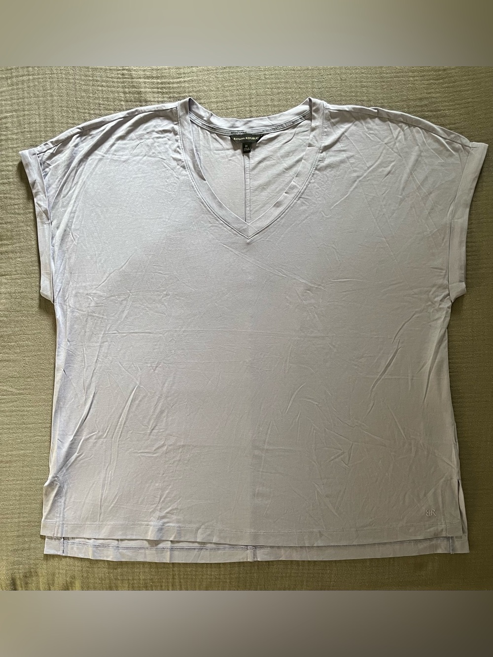 Banana Republic oversized light purple soft V-neck tee T-shirt EUC 2X